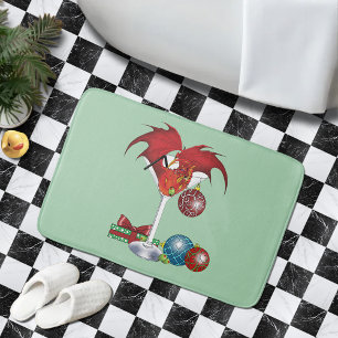 Christmas Holiday Joy Dragon Bath Mat