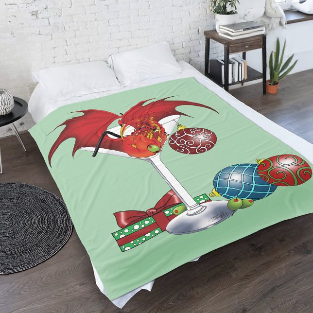 Christmas Holiday Joy Dragon Fleece Blanket (Creator Uploaded)