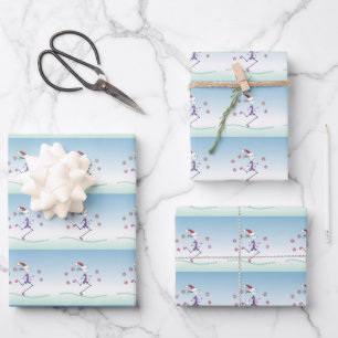 Christmas Holiday Lady Runner © Wrapping Paper Sheet