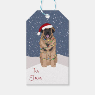 Christmas Holiday Leonberger  Gift Tags