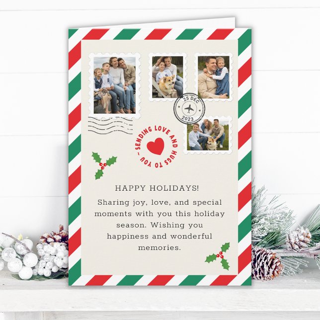 Christmas Holiday Letter Family Photo Folded Card (Creator Uploaded)