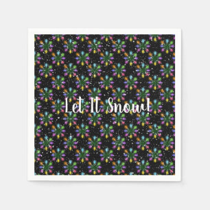 Christmas holiday light snowflake design napkin