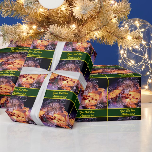 Christmas Holiday Lighted Present Personalised Wrapping Paper (Holidays)