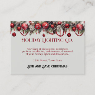 Christmas, Holiday Lighting, Decorations, Business Card