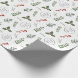 Christmas Holiday Logo Small Business Promotional Wrapping Paper<br><div class="desc">Beautiful watercolor greenery and red berries come together with your logo in this lovely custom wrapping paper. Use for all your business's gift wrapping this holiday season.</div>