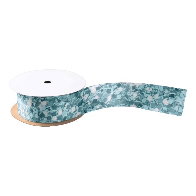 Christmas Holiday Lt Blue Glitter Satin Ribbon (Spool)