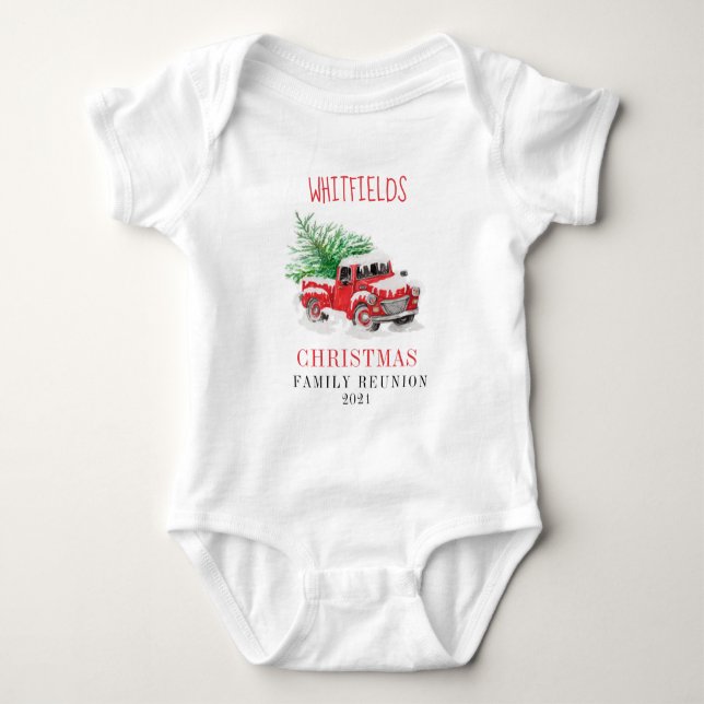 Christmas Holiday Matching Family Reunion Custom Baby Bodysuit (Front)