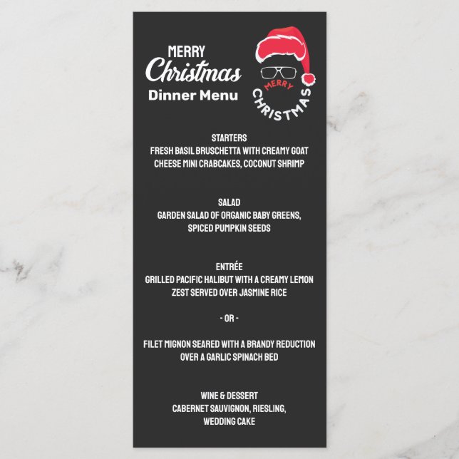 Christmas Holiday Merry Christmas Dinner  Menu (Front)