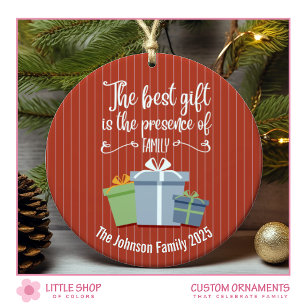 Christmas Holiday Message Ceramic Tree Decoration