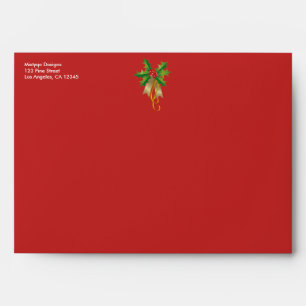 Christmas Holiday Mistletoe Bouquet Envelope