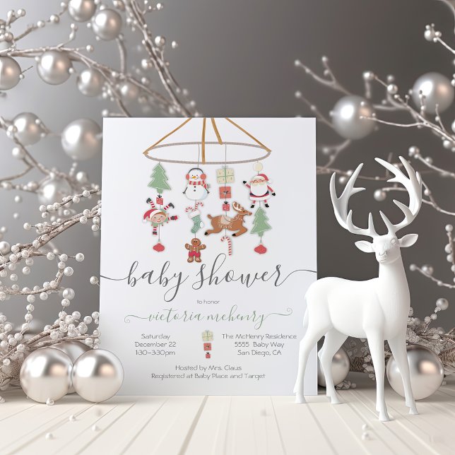 Christmas Holiday Mobile Baby Shower Invitation (Creator Uploaded)