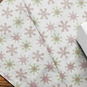 Christmas Holiday Modern Cute Red Green Snowflakes Tissue Paper