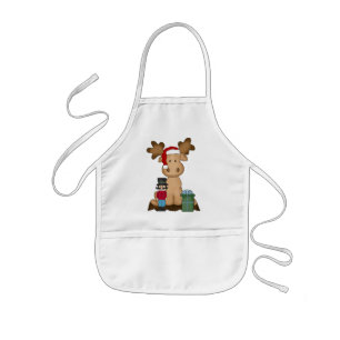 Christmas Holiday Moose kids apron
