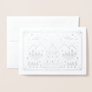 Christmas Holiday Mountain Foil Card