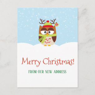 Christmas Holiday Moving Announcement New Address Postcard