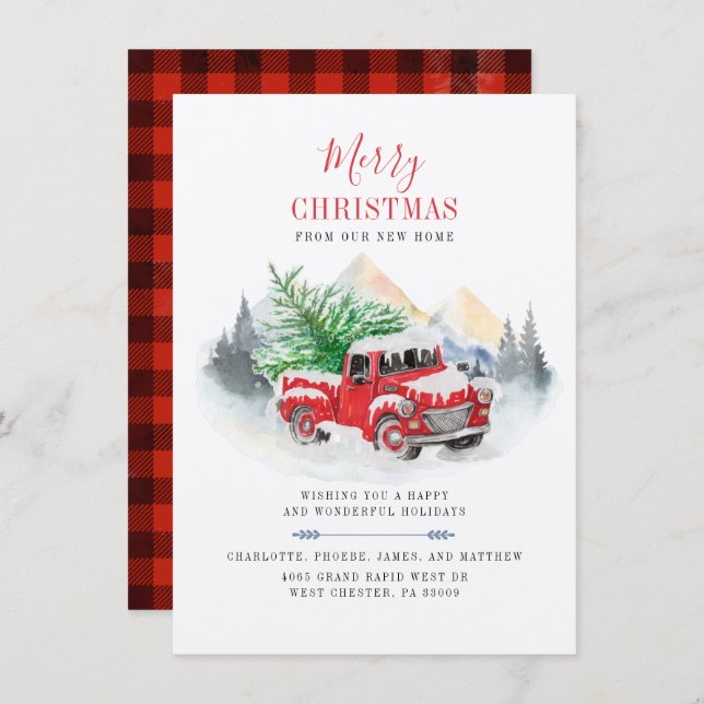Christmas Holiday Moving Rustic Announcement (Front/Back)