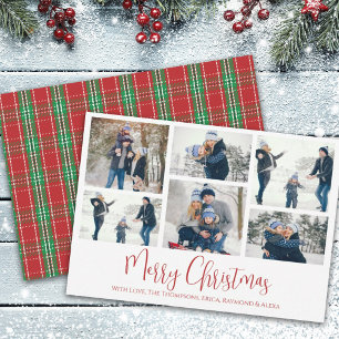 Christmas Holiday Multi 6 Photo Rustic Plaid