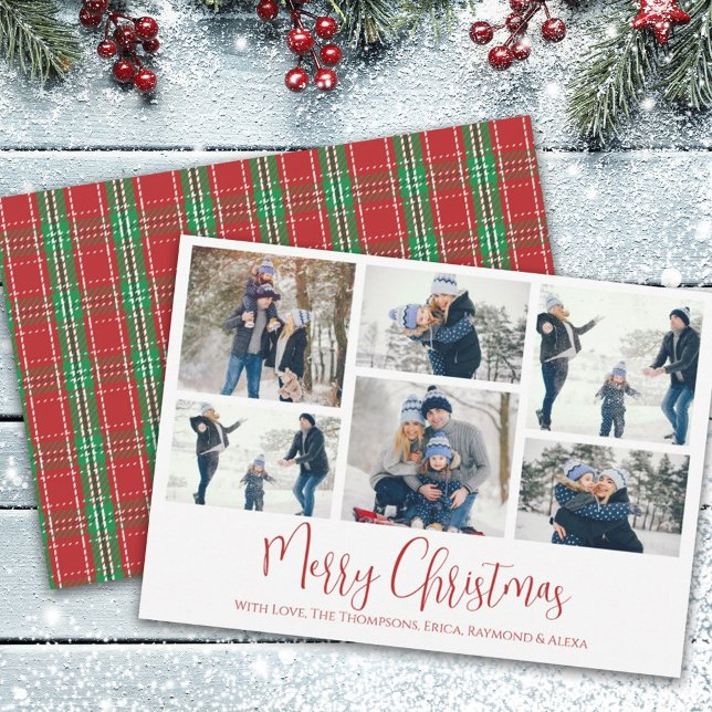 Christmas Holiday Multi 6 Photo Rustic Plaid (Creator Uploaded)