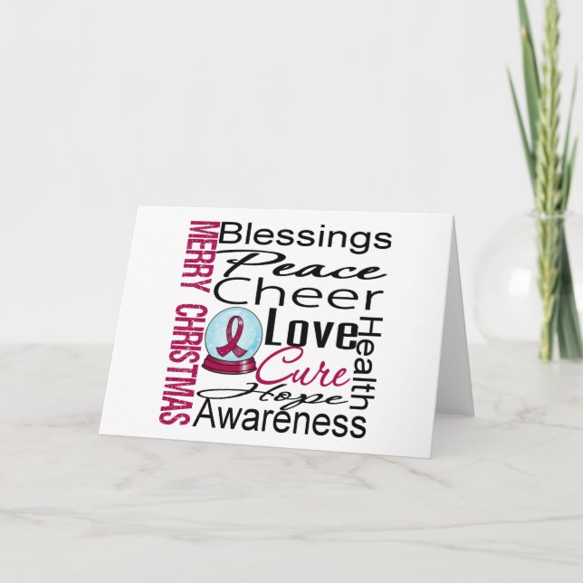 Christmas Holiday Multiple Myeloma Collage Card (Front)