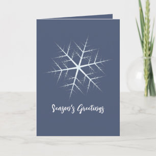 Christmas Holiday Navy Blue Simple Snowflake Card