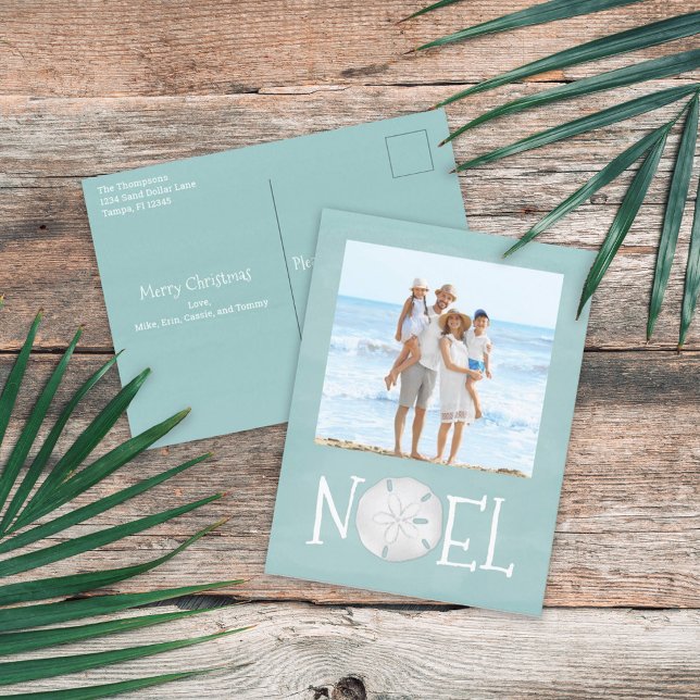Christmas Holiday Noel Photo Simple Beach Budget  Postcard (Creator Uploaded)