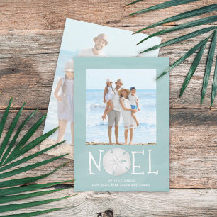 Christmas Holiday Noel Simple Trendy Beach 2 Photo Card