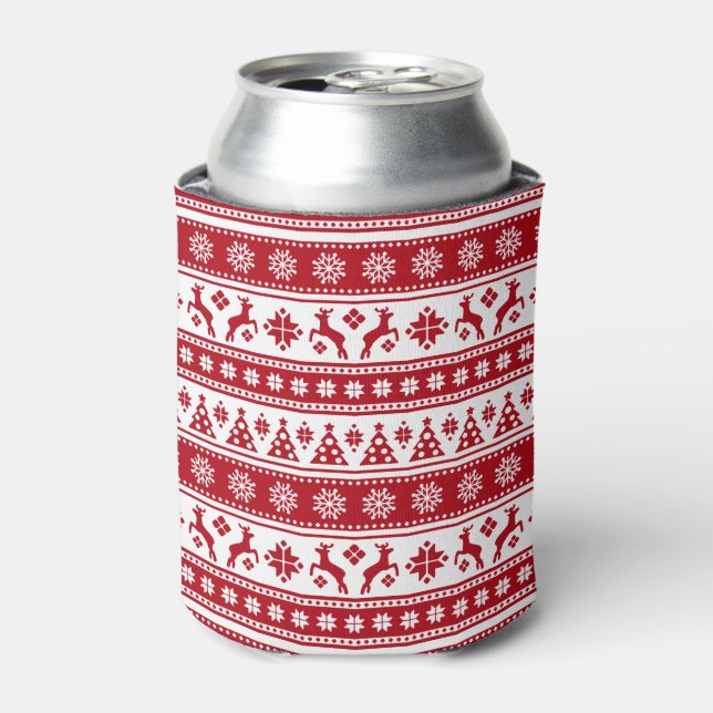 Christmas Holiday Nordic Pattern Cosy Can Cooler (Can Front)