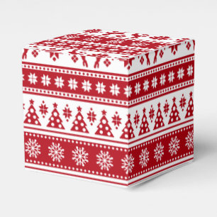 Christmas Holiday Nordic Pattern Cosy Favour Box