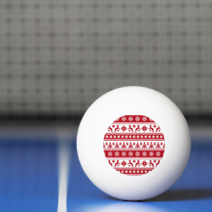 Christmas Holiday Nordic Pattern Cosy Ping Pong Ball