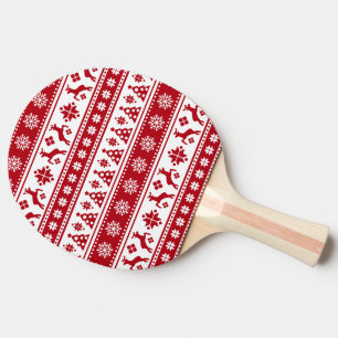 Christmas Holiday Nordic Pattern Cosy Ping Pong Paddle