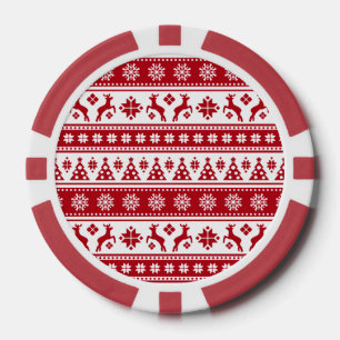Christmas Holiday Nordic Pattern Cosy Poker Chips