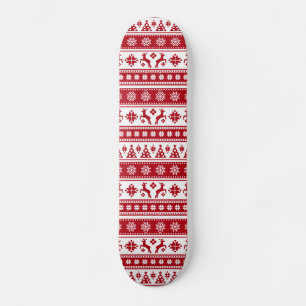 Christmas Holiday Nordic Pattern Cosy Skateboard