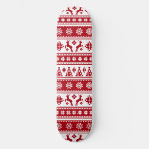 Christmas Holiday Nordic Pattern Cosy Skateboard