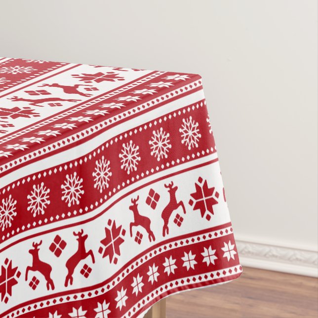 Christmas Holiday Nordic Pattern Cosy Tablecloth (In Situ)