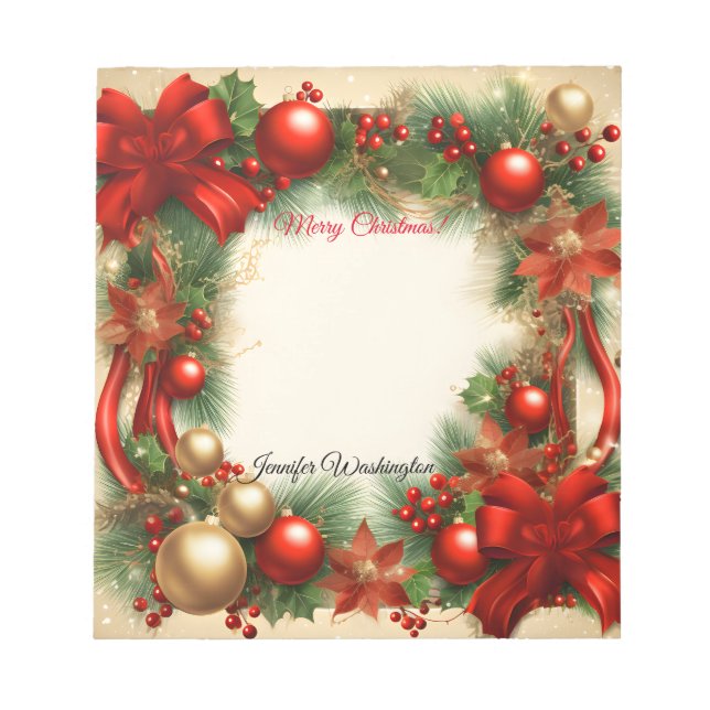 Christmas Holiday Notepad (Front)