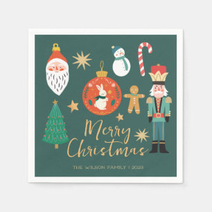 Christmas Holiday Nutcracker Santa Cookie Napkin