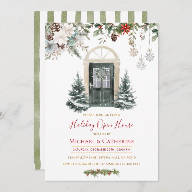 Christmas Holiday Open House Invitation (Front/Back)