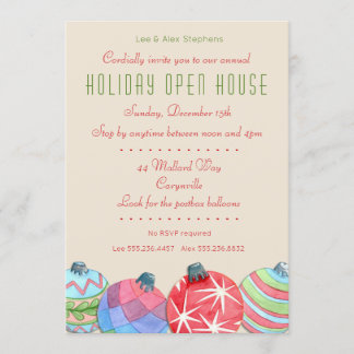 Christmas Holiday Open House Party Invitation