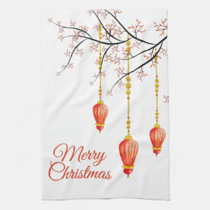 Christmas Holiday Ornament Tea Towel