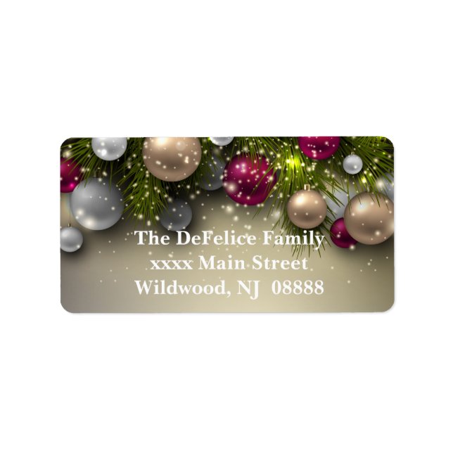 Christmas Holiday Ornaments - Multi Label (Front)