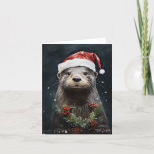 Christmas Holiday Otter Card