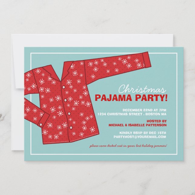 Christmas Holiday Pajama Party Invitation (Front)