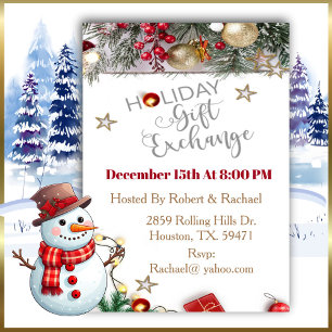 Christmas Holiday Party Gift Exchange  Invitation