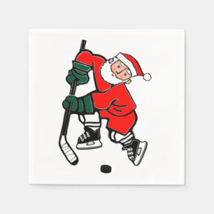 Christmas Holiday Party Hockey Napkins
