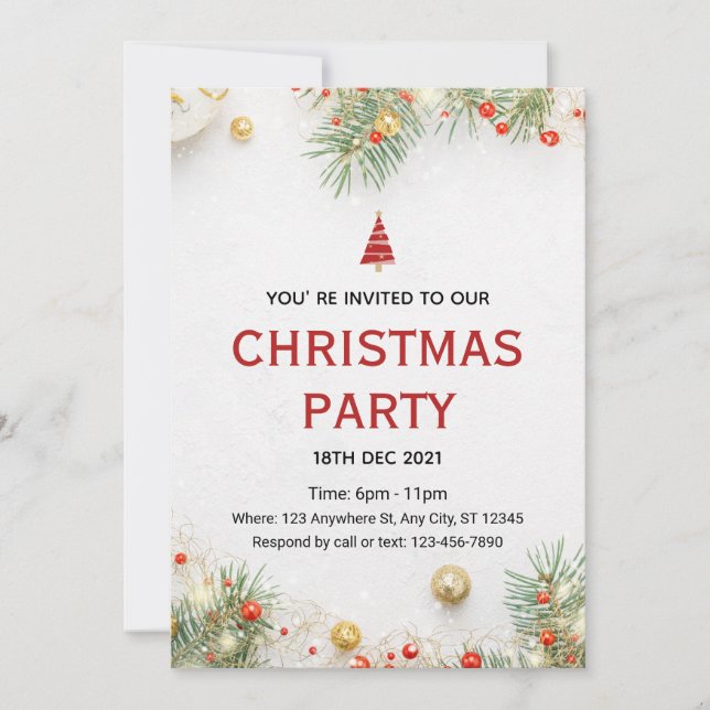 Christmas Holiday Party Invitation (Front)