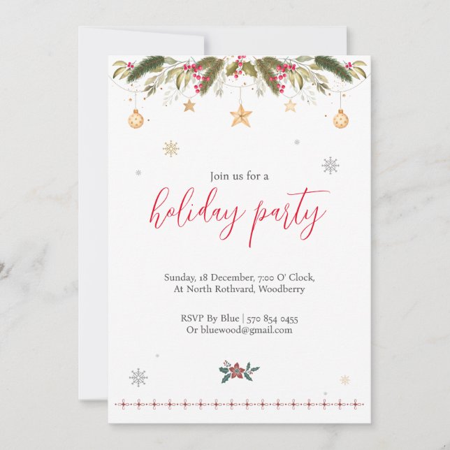 Christmas Holiday Party Invitation (Front)