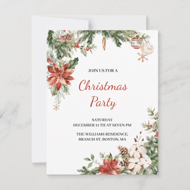 Christmas Holiday Party Invitation (Front)