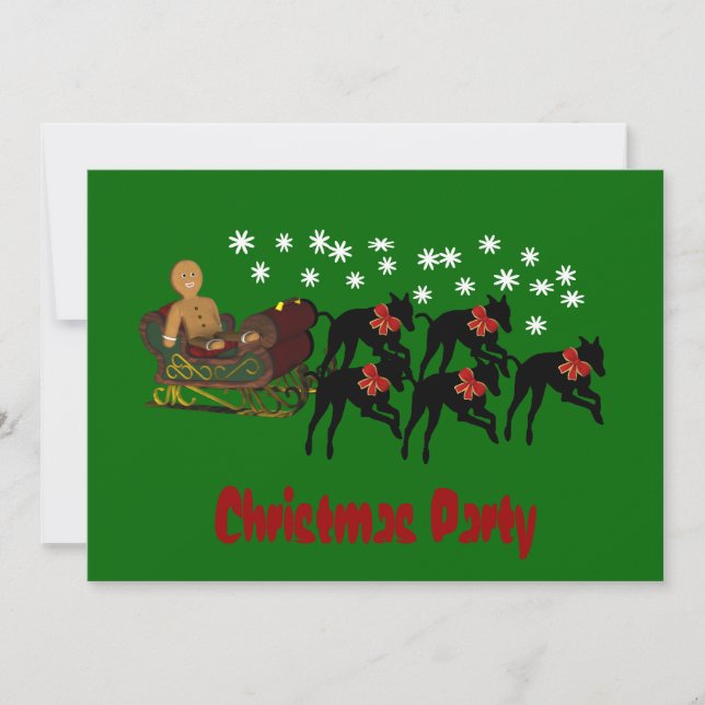 Christmas Holiday Party Invitation Greyhounds (Front)