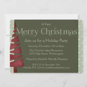 Christmas Holiday Party Invitation Tree Design 1