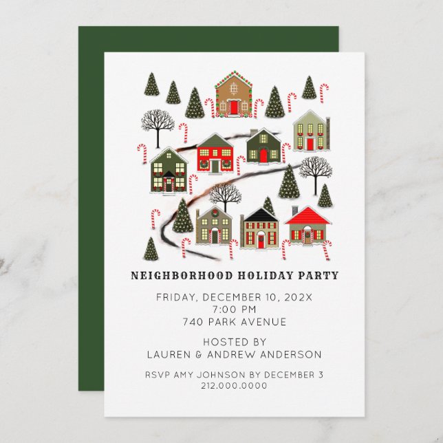 Christmas Holiday Party Invitations (Front/Back)